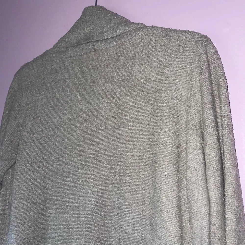Barefoot Dreams XS/S CozyChic Lite Knit Gray Circle Lounge Cardigan Sweater